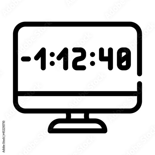 countdown video conference line icon vector. countdown video conference sign. isolated contour symbol black illustration