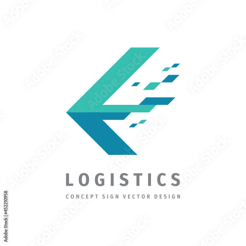 Logistic company - concept business logo template vector illustration. Abstract arrow creative sign. Transport delivery service symbol. Graphic design element.  