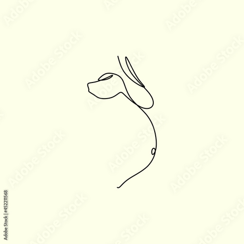 Pregnant woman one line drawing on white isolated background. Vector illustration	