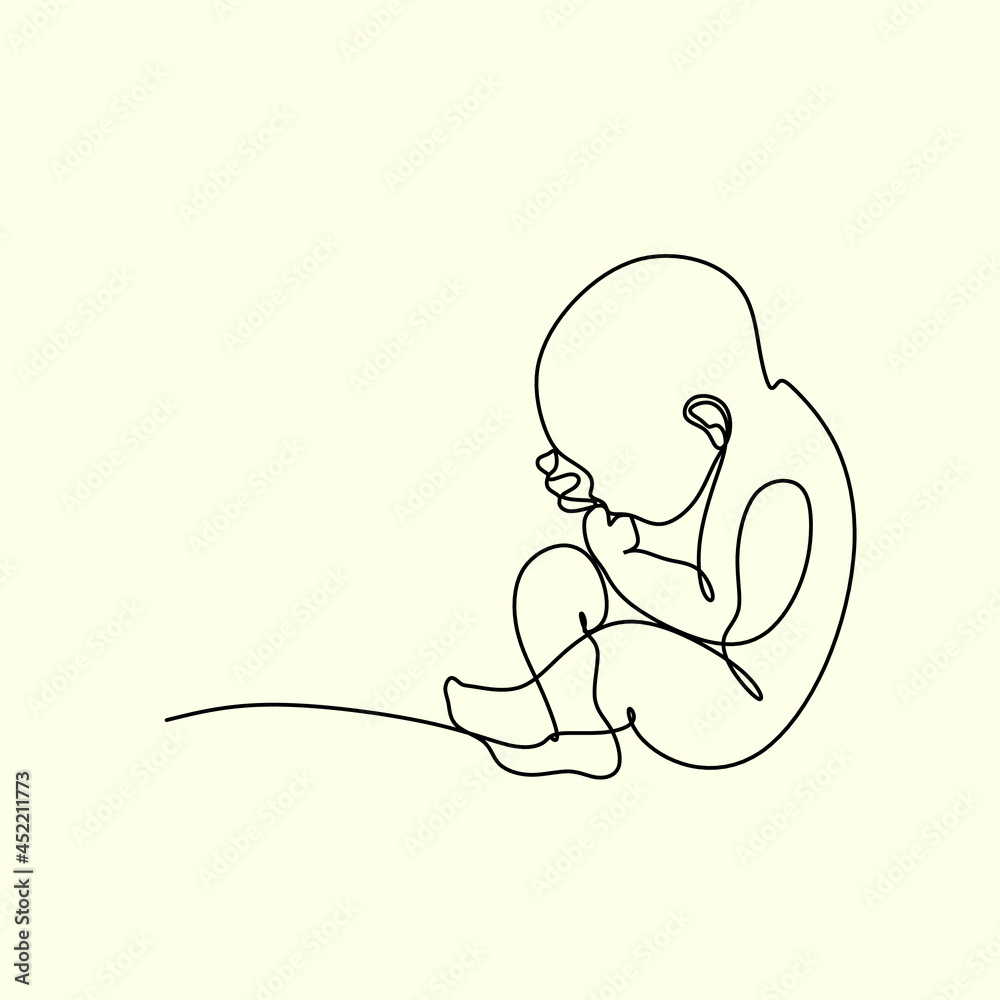 Pregnant woman one line drawing on white isolated background. Vector illustration Pregnant woman one line drawing on white isolated background. Vector illustration