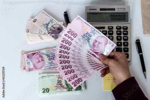 Fototapeta Naklejka Na Ścianę i Meble -  Turkish Lira, Turkish Money ( Turkish Turk Parasi Lira)