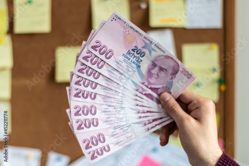 Fototapeta Naklejka Na Ścianę i Meble -  Turkish Lira, Turkish Money ( Turkish Turk Parasi Lira)
