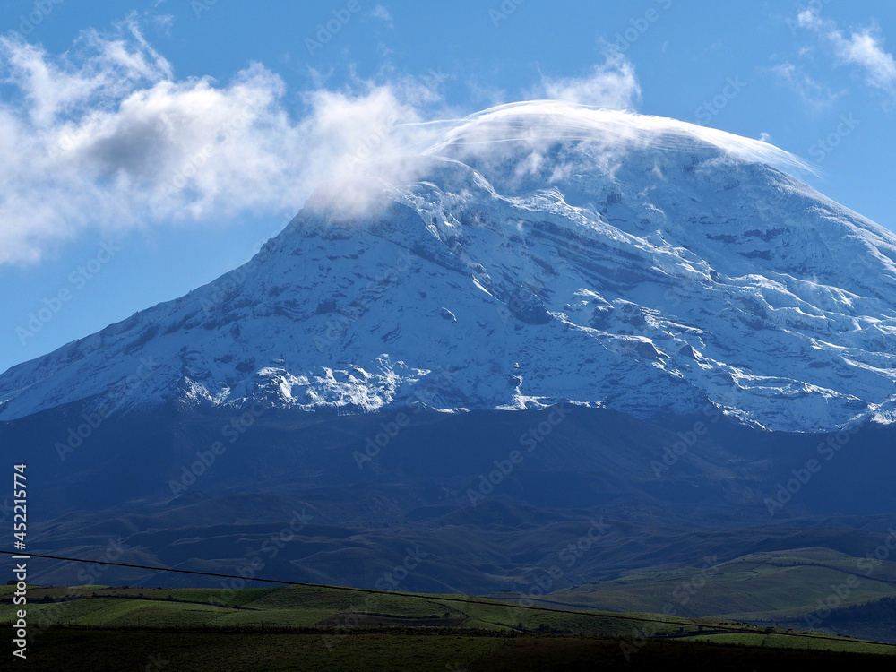 Lenticular clouds above Chimborazo volcano in Ecuador