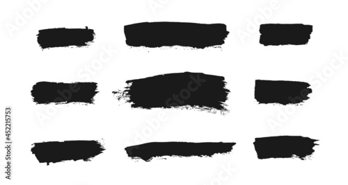Grunge vector brush set. Vector ink freehand textures collection
