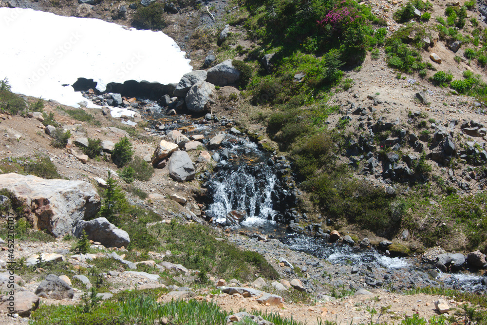 waterfall in the mountains waterfall in the mountains