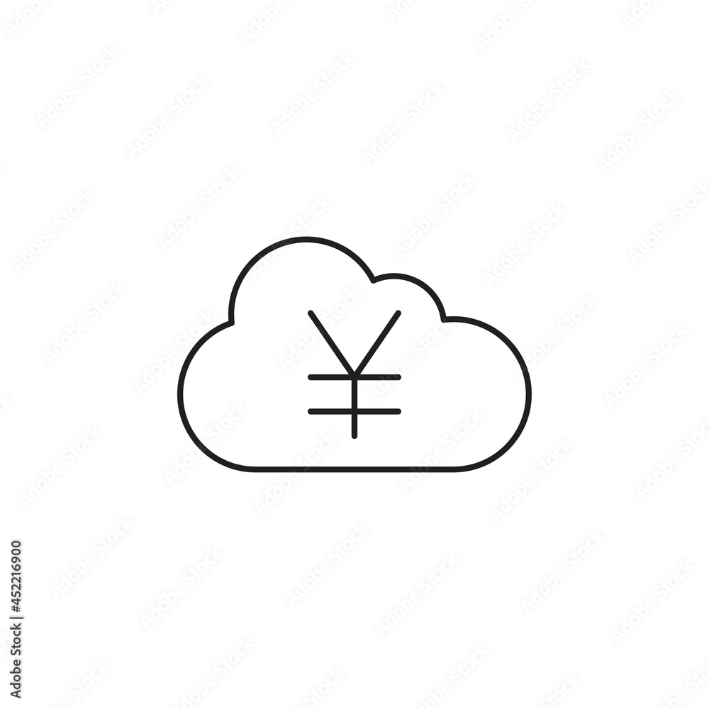 Stock yen currency icon vector Stock yen currency icon vector