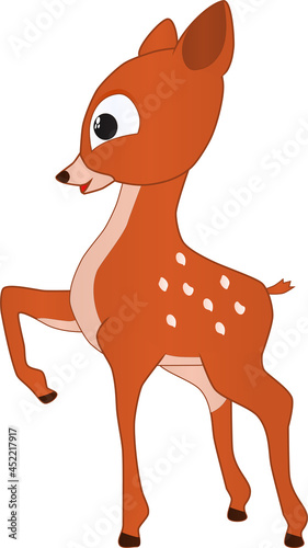 On a sunny day a friendly deer is walking around enjoying the fresh air at that time