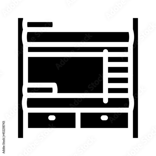 multilevel bed furniture glyph icon vector. multilevel bed furniture sign. isolated contour symbol black illustration