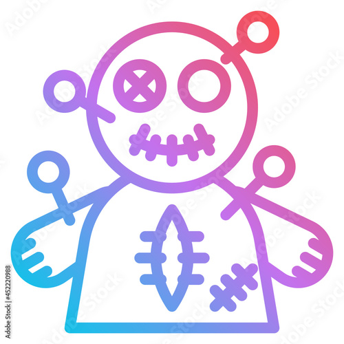voodoo doll gradient icon