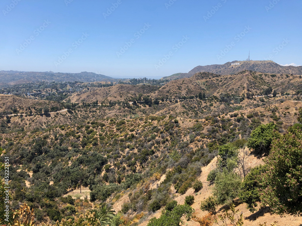 Landscape shot of Hollywood Hills, USA