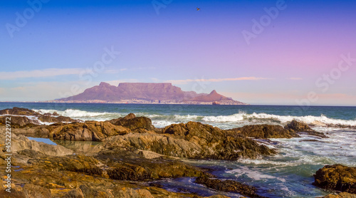 Table mountain beach , view from Blouberg cape town photo