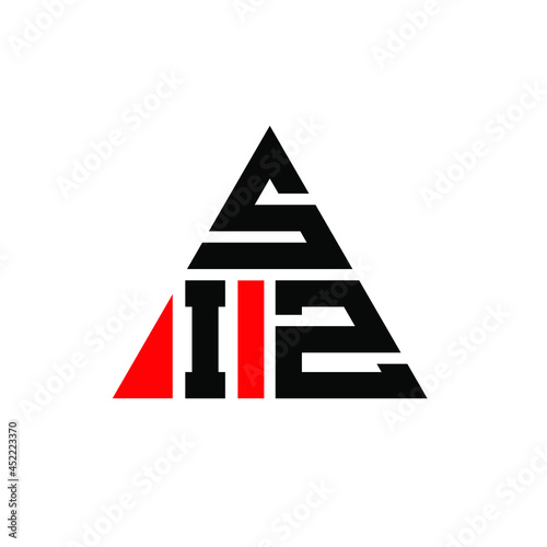 SIZ triangle letter logo design with triangle shape. SIZ triangle logo design monogram. SIZ triangle vector logo template with red color. SIZ triangular logo Simple  Elegant  and Luxurious Logo. SIZ 