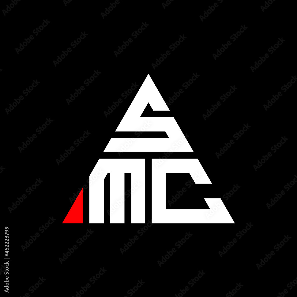 SMC triangle letter logo design with triangle shape. SMC triangle