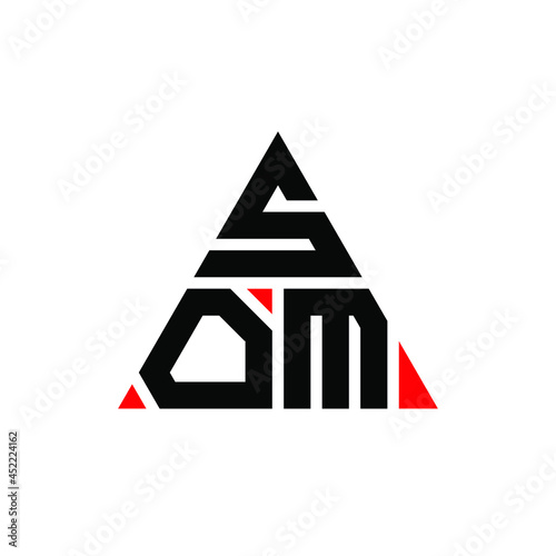 SOM triangle letter logo design with triangle shape. SOM triangle logo design monogram. SOM triangle vector logo template with red color. SOM triangular logo Simple, Elegant, and Luxurious Logo. SOM 