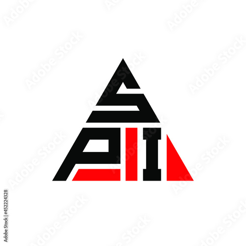SPI triangle letter logo design with triangle shape. SPI triangle logo design monogram. SPI triangle vector logo template with red color. SPI triangular logo Simple, Elegant, and Luxurious Logo. SPI 