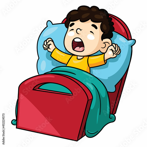 Cartoon children wake up