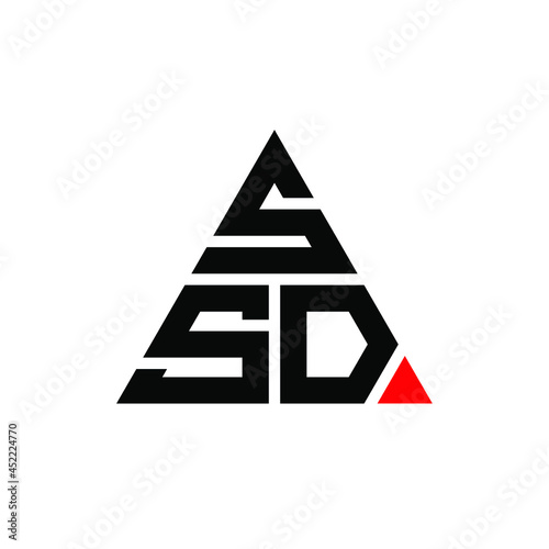 SSD triangle letter logo design with triangle shape. SSD triangle logo design monogram. SSD triangle vector logo template with red color. SSD triangular logo Simple, Elegant, and Luxurious Logo. SSD 