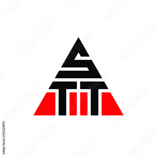 STT triangle letter logo design with triangle shape. STT triangle logo design monogram. STT triangle vector logo template with red color. STT triangular logo Simple, Elegant, and Luxurious Logo. STT 
