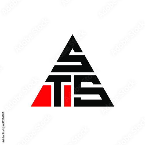 STS triangle letter logo design with triangle shape. STS triangle logo design monogram. STS triangle vector logo template with red color. STS triangular logo Simple, Elegant, and Luxurious Logo. STS 