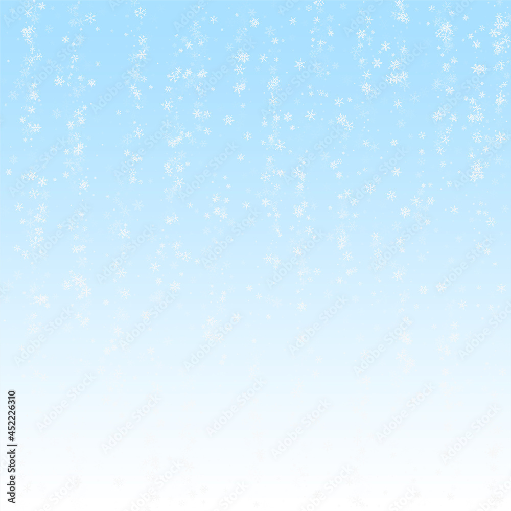 Beautiful snowfall Christmas background. Subtle fl