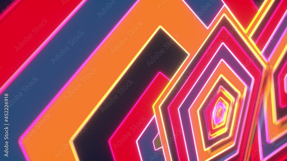 Fototapeta premium Computer generated web modern background. Colorful pattern. 3D rendering abstract geometric shapes