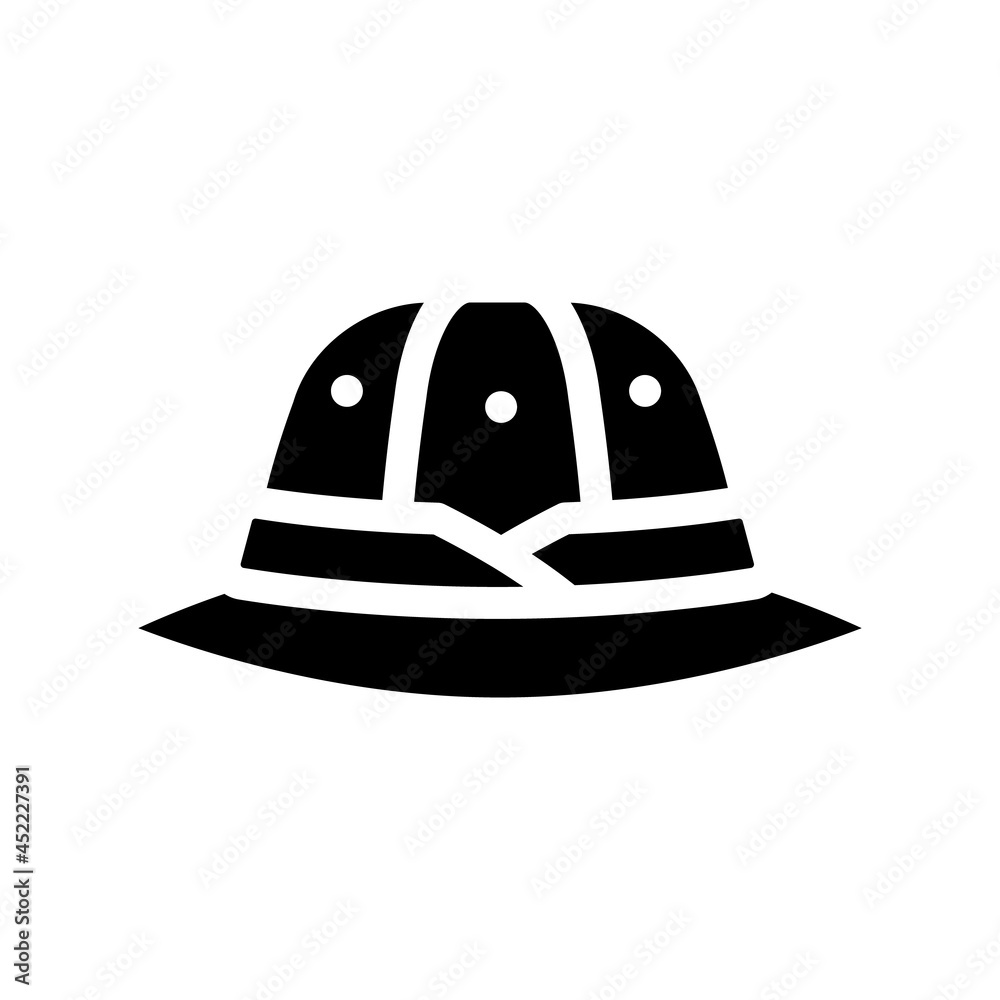 hat hunter glyph icon vector. hat hunter sign. isolated contour symbol black illustration hat hunter glyph icon vector. hat hunter sign. isolated contour symbol black illustration