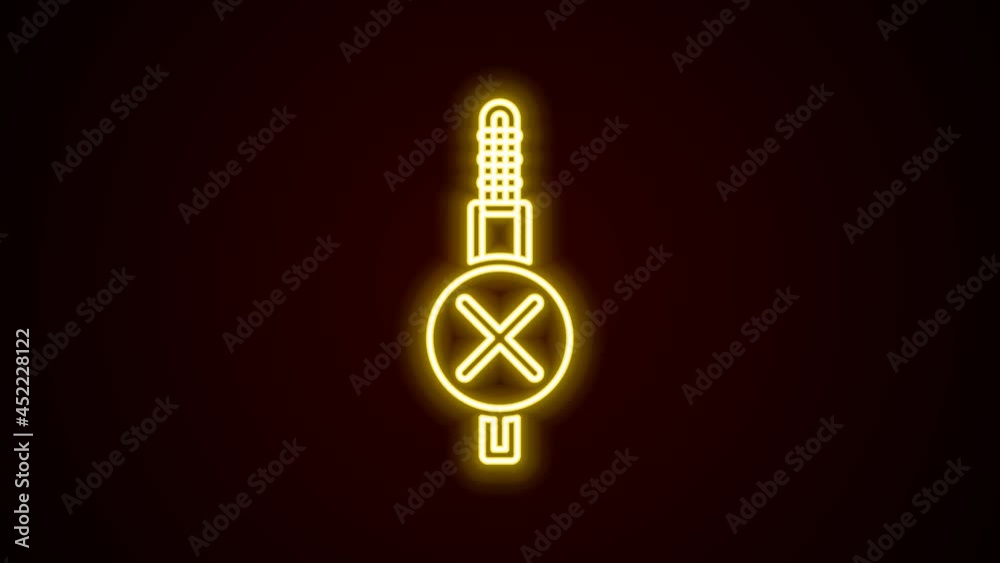 Glowing neon line No audio jack icon isolated on black background. Audio cable for connection sound equipment. Plug wire. Musical instrument. 4K Video motion graphic animation Glowing neon line No audio jack icon isolated on black background. Audio cable for connection sound equipment. Plug wire. Musical instrument. 4K Video motion graphic animation