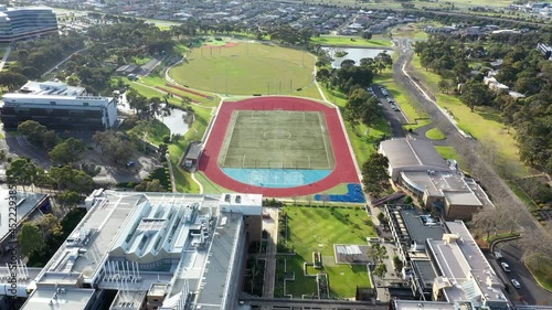 AERIAL Above Athletic Track and Sporting Fields photo