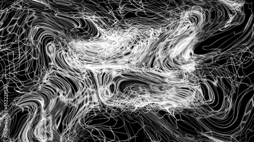 Many addle white lines in space, this is modern abstraction, 3d rendering background