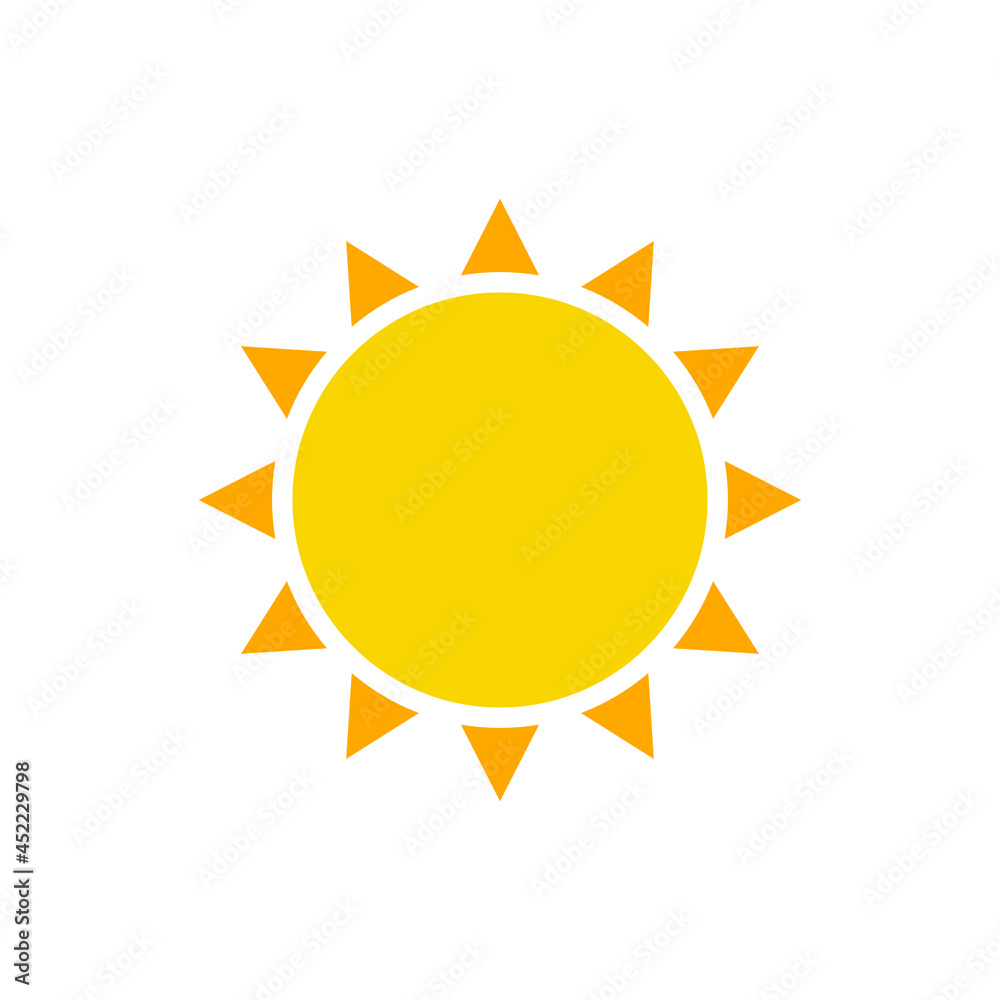 Sun heat icon. Simple flat style. Shine, warm, web, pictogram, sunlight, heat, symbol, weather concept. Vector illustration isolated on white background. EPS 10 Sun heat icon. Simple flat style. Shine, warm, web, pictogram, sunlight, heat, symbol, weather concept. Vector illustration isolated on white background. EPS 10