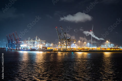 Hamburg Harbor by Night 11