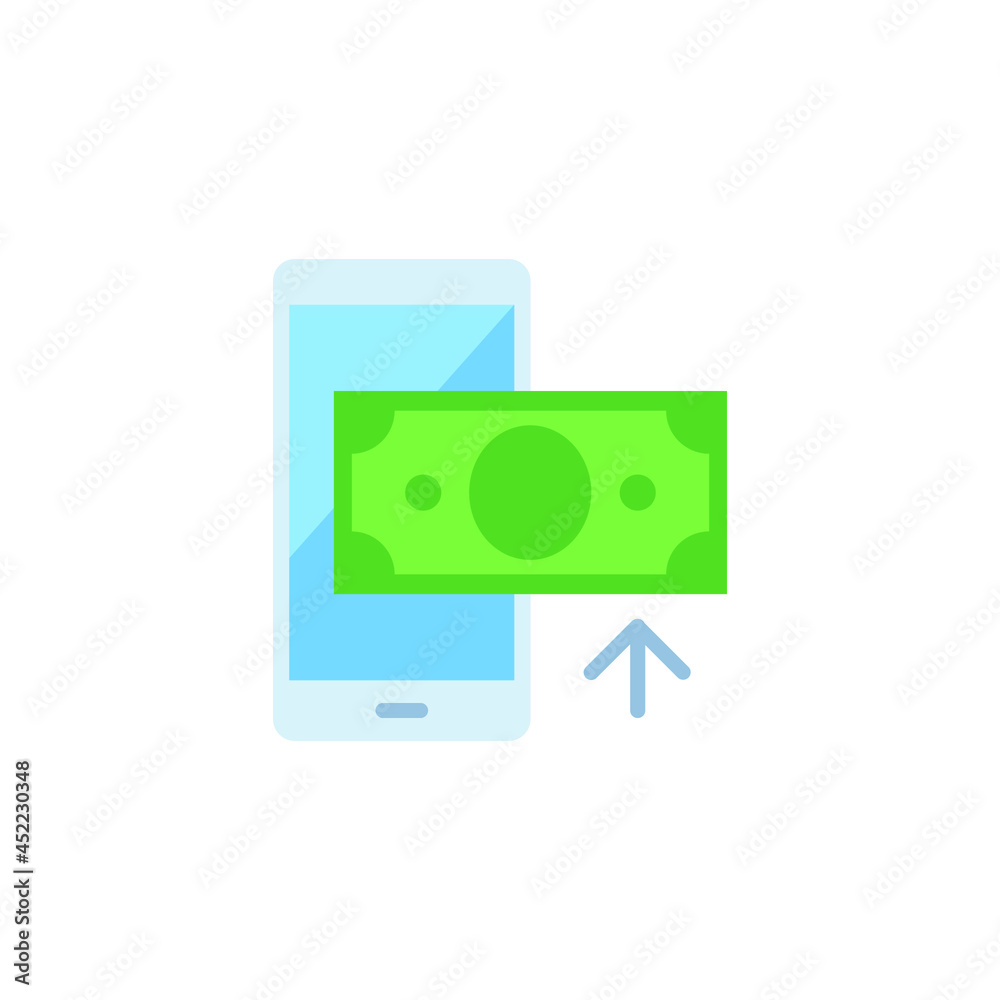 Top up payment icon. Simple color, flat style. Mobile, card, phone, prepaid, credit, business concept. Sign symbol design. Vector illustration isolated on white background. EPS 10 Top up payment icon. Simple color, flat style. Mobile, card, phone, prepaid, credit, business concept. Sign symbol design. Vector illustration isolated on white background. EPS 10
