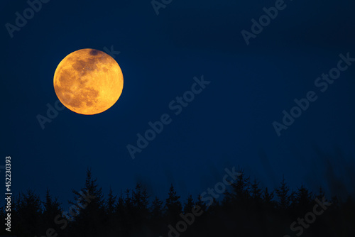 Large super moon rise over Ocean Shores, Washington.