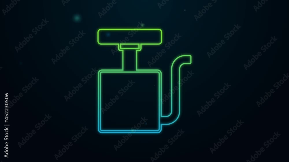 Glowing neon line Handle detonator for dynamite icon isolated on black background. 4K Video motion graphic animation Glowing neon line Handle detonator for dynamite icon isolated on black background. 4K Video motion graphic animation