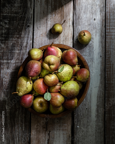 Pears on a table