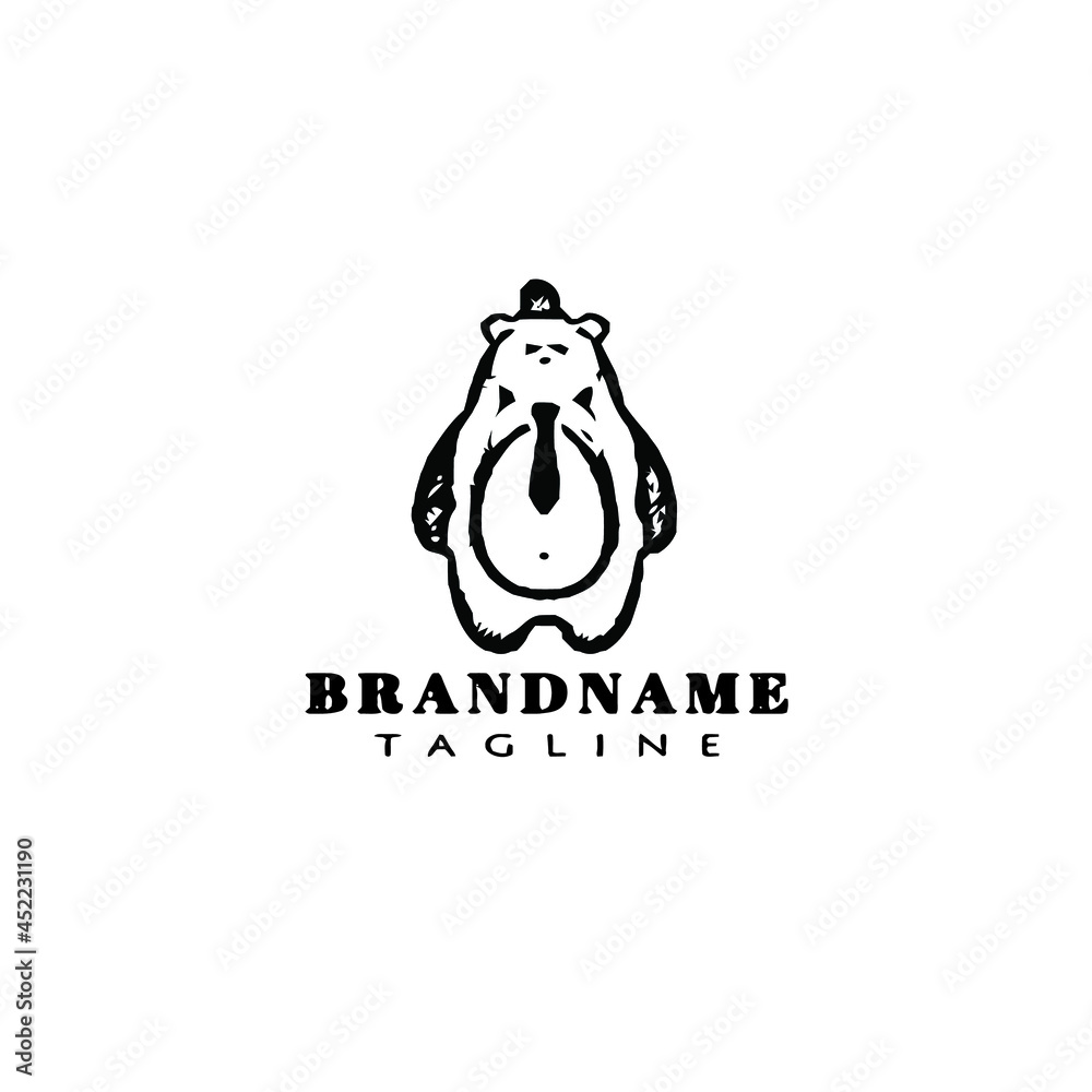 bear cartoon logo icon design template black isolated vector illustration bear cartoon logo icon design template black isolated vector illustration