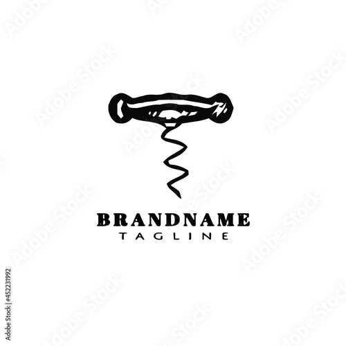 corkscrew logo icon design template vector