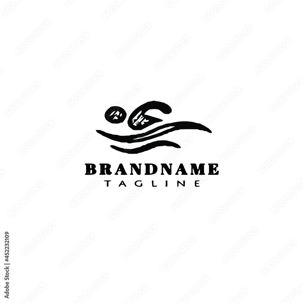 swimming logo icon design template vector illustration