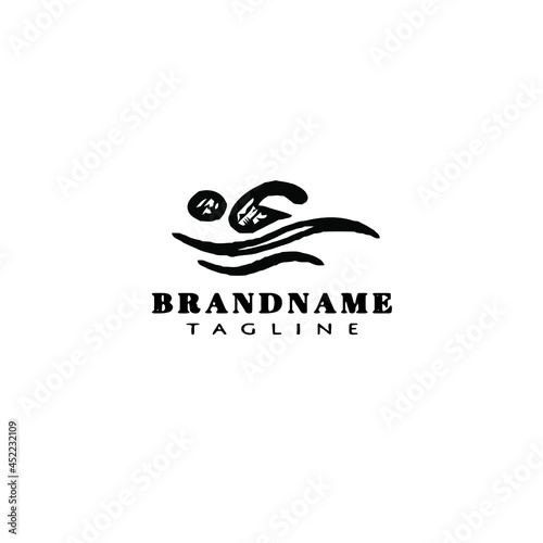 Obraz na płótnie swimming logo icon design template vector illustration w salonie
