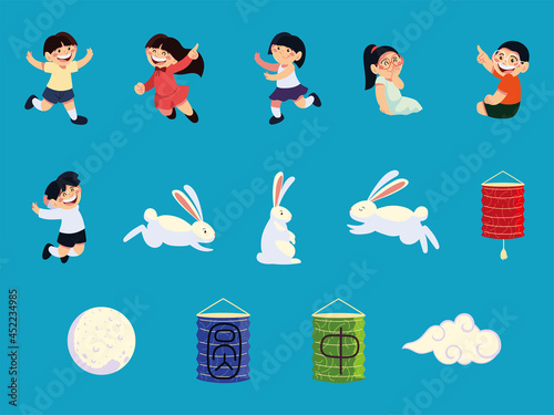 asian kids mid autumn