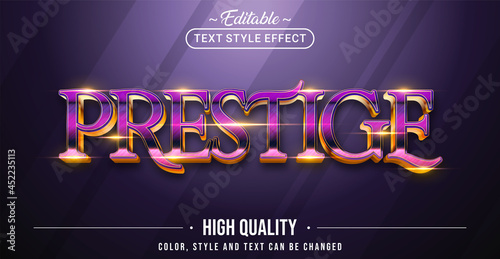 Editable text style effect - Prestige text style theme.