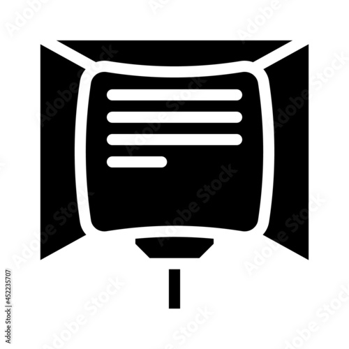 teleprompter electronic equipment glyph icon vector. teleprompter electronic equipment sign. isolated contour symbol black illustration