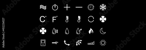 air conditioner remote icon set   air conditioner control icon set  air conditioner sign icon set