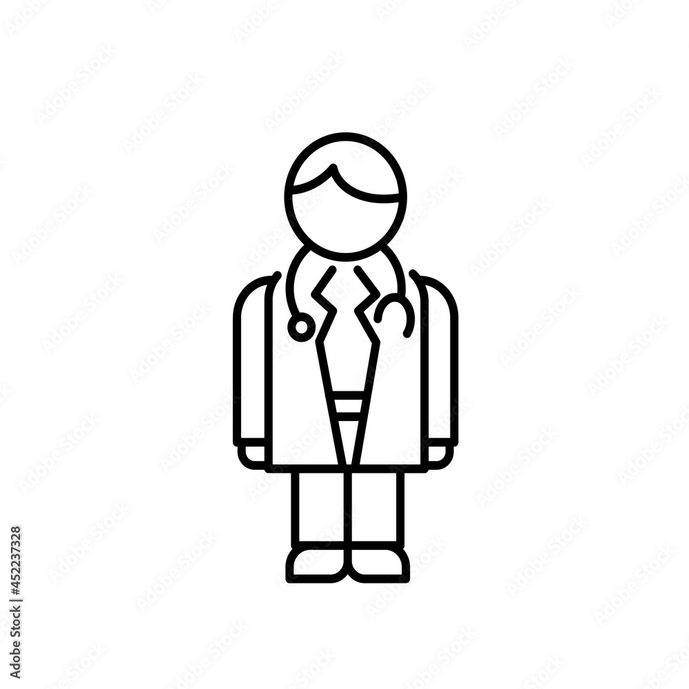 doctor icon character line illustration vector design