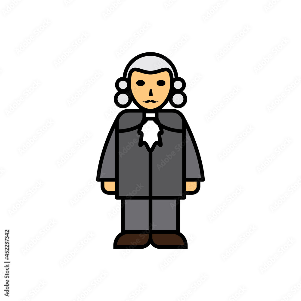 judge character icon vector design illustration