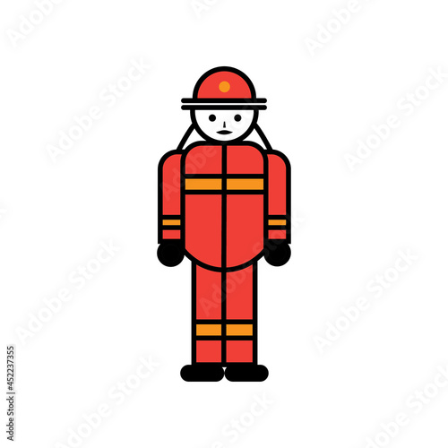 firefighter character icon vector design illustration