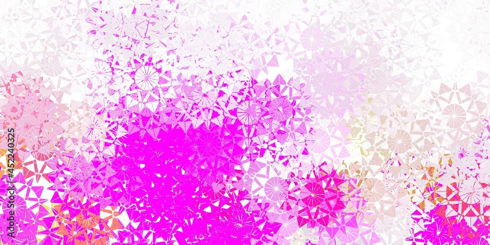 Light pink, green vector texture with bright snowflakes. Light pink, green vector texture with bright snowflakes.