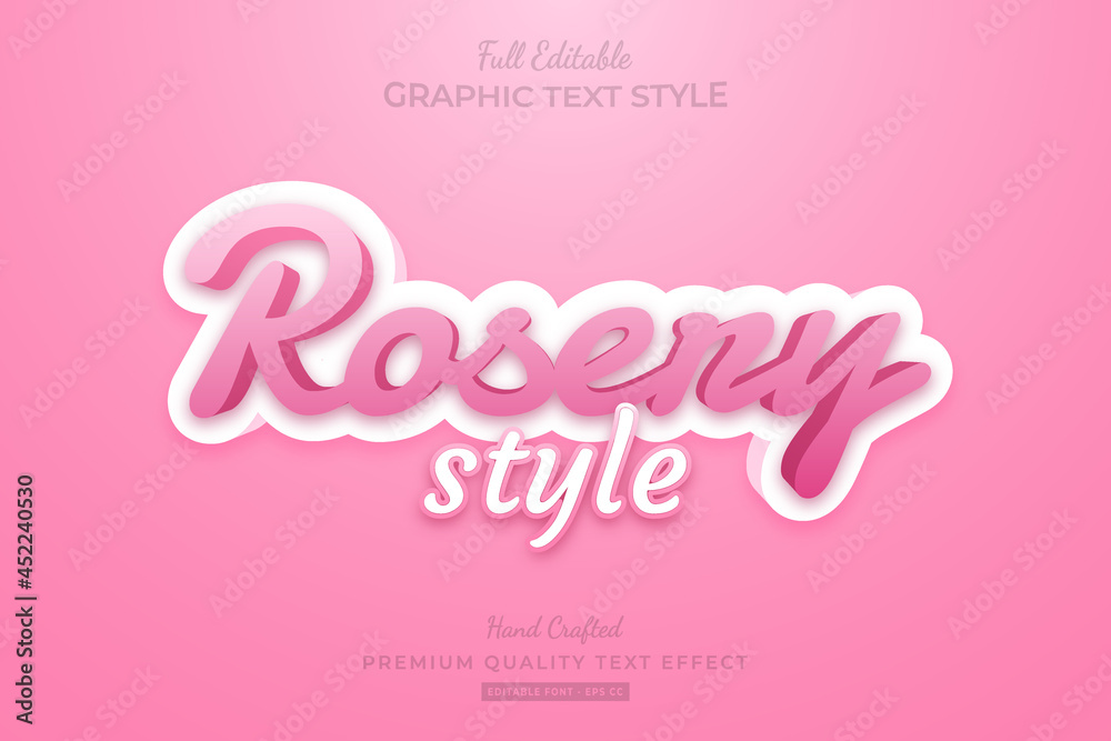 Rose Pink Style editable premium text effect font style