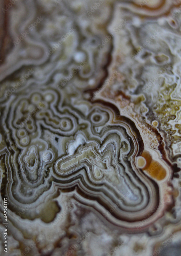 Smooth detailed patterns of mexican laced agate