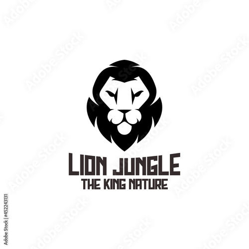 Fototapeta Naklejka Na Ścianę i Meble -  Head lion logo silhouette simple illustration